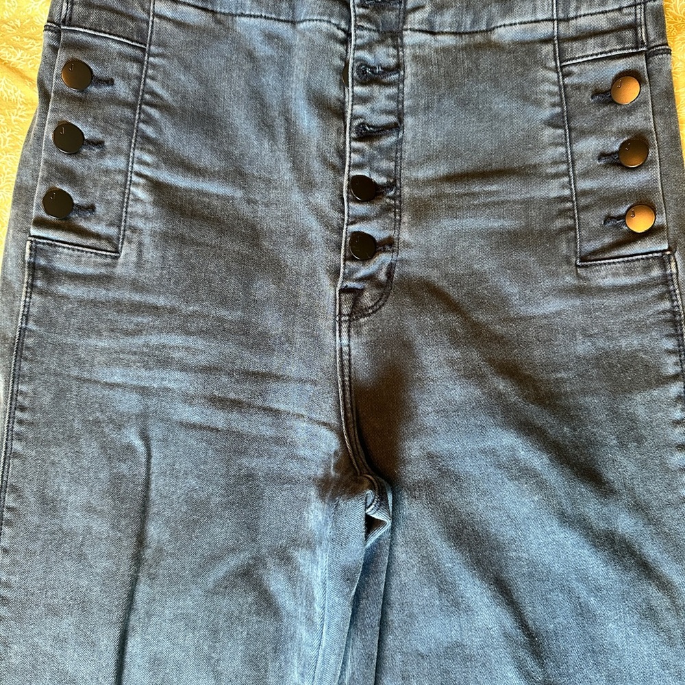 J Brand High Rise Black Button Jeans